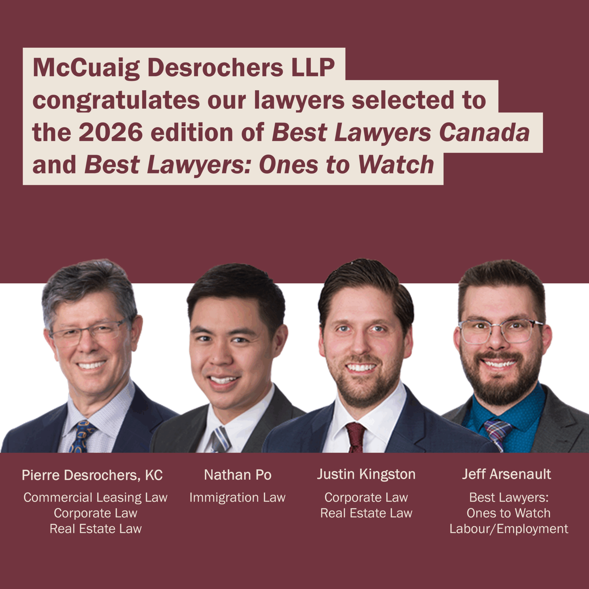 Partners recognized in 2026 edition of Best Lawyers Canada - McCuaig ...